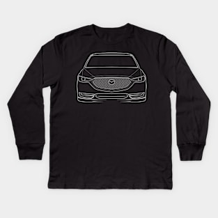 front/profile - 2019 Mazda CX-5 - stencil, white Kids Long Sleeve T-Shirt